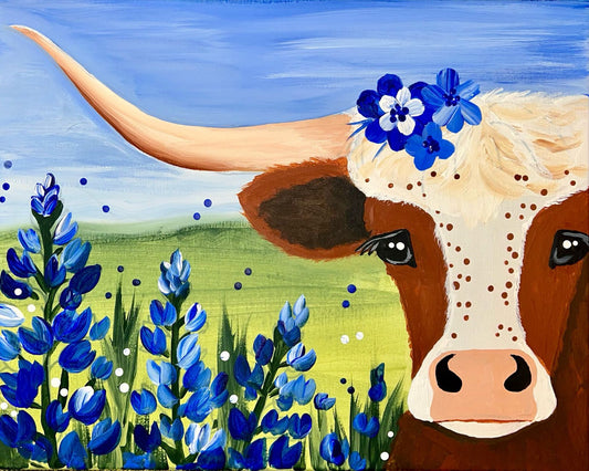 Acrylic Adventure  Kit - Longhorn & Bluebells